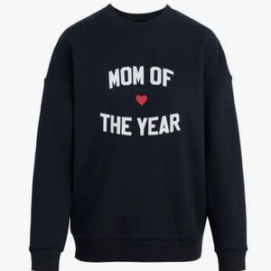 Favorite Daughter Navy Crewneck Sweatshirt with White Text and Red Heart Small